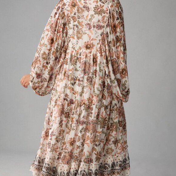Anthropologie V-Neck Long-Sleeve Maxi Dress - Picture 4 of 7